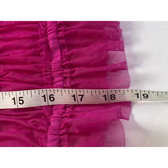 Free People Making Me Smile Pink Sheer Short Sleeve Blouse Women's Size Medium - Picture 10 of 10